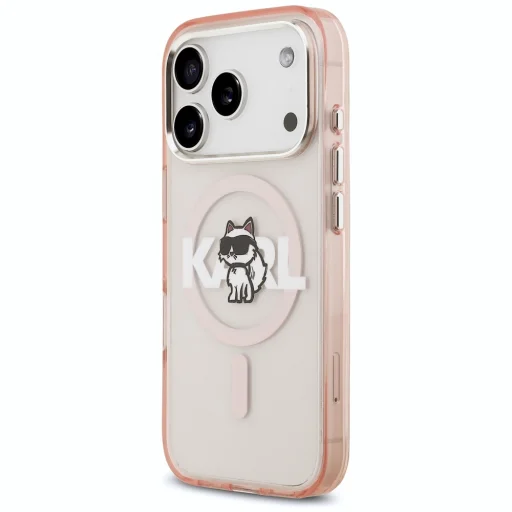 iPhone 17 Pro Karl Lagerfeld IML Choupette Sketch Logo MagSafe tok Rózsaszín - 2
