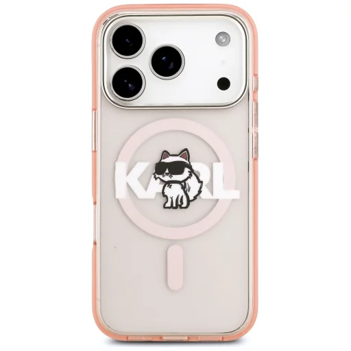 iPhone 17 Pro Karl Lagerfeld IML Choupette Sketch Logo MagSafe tok Rózsaszín - 3