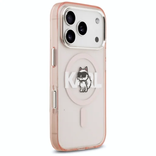 iPhone 17 Pro Karl Lagerfeld IML Choupette Sketch Logo MagSafe tok Rózsaszín - 4