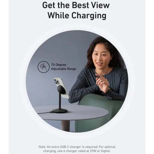 Anker MagGo Stand vezeték nélküli töltő, 15W, 1.67A, fekete A25X1H11 - 3