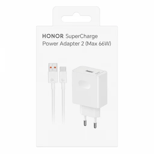 Honor HN-110600E00, 66W, 6A, 1 x USB-A sieťový adaptér s USB-C káblom, biely 5503AAHX - 2