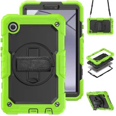 Samsung Galaxy Tab A9 Plus 11.0 (X210/X215/X216) tablet tok vállpánttal (zöld/fekete) ütésálló