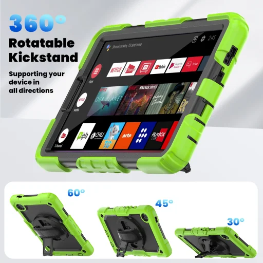 Samsung Galaxy Tab A9 Plus 11.0 (X210/X215/X216) tablet tok vállpánttal (zöld/fekete) ütésálló - 6