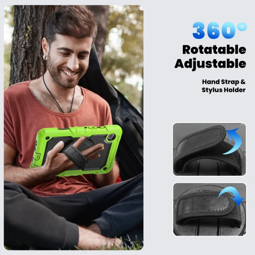 Samsung Galaxy Tab A9 Plus 11.0 (X210/X215/X216) tablet tok vállpánttal (zöld/fekete) ütésálló - 3