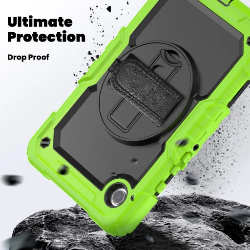 Samsung Galaxy Tab A9 Plus 11.0 (X210/X215/X216) tablet tok vállpánttal (zöld/fekete) ütésálló - 5