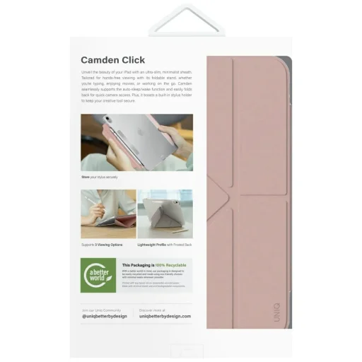 iPad 11" A16 (2025) / iPad 10.9" 10. Gen (2022) UNIQ Camden Click tok rózsaszín - 8