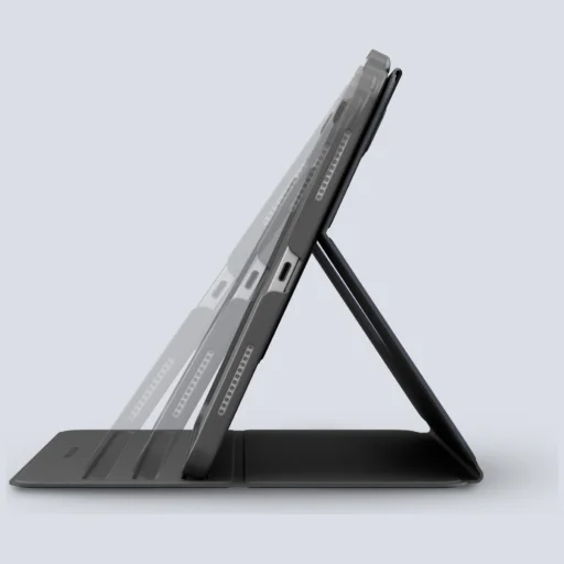 iPad Air 13 2024 UNIQ Rovus Snapmount Mágneses 360 fokban forgatható lecsatolható fekete tok - 8