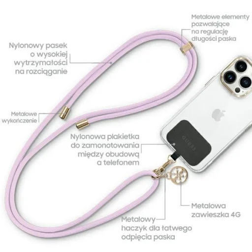 Universal CBDY Cord mobiltelefon csuklópánt lilac - 2