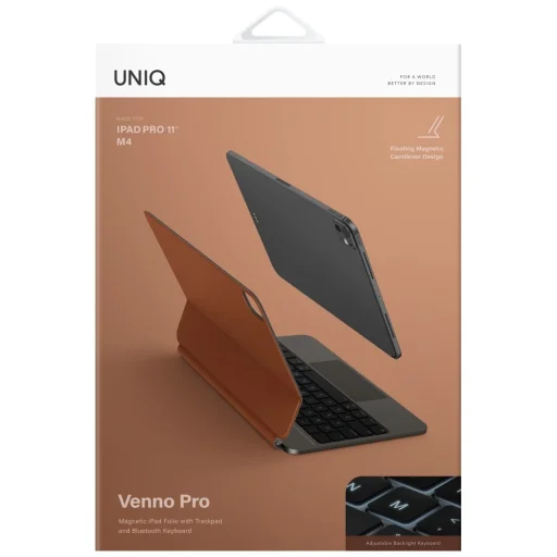 iPad Pro 11" M4 (2024) UNIQ Venno Pro Magnetic Smart tok billentyűzettel karamell - 7