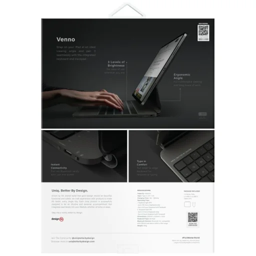 iPad Pro 13" M4 UNIQ Venno Pro Mágneses Okos Tok billentyűzettel fekete tok - 8