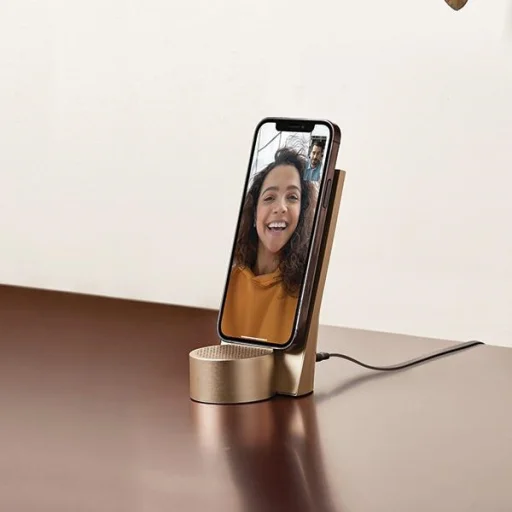 Lexon City Energy Pro 10W Vezeték nélküli Töltő Bluetooth Hangszóróval világos arany - 6