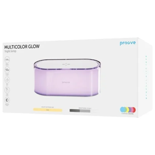 Proove Éjjeli Lámpa Többszínű Glow LED RGB 1200mAh 5W induktív töltéssel 15W fehér - 4