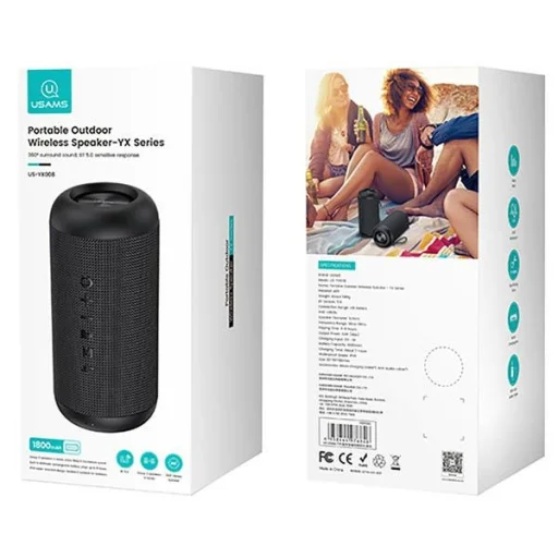 USAMS YX Series Bluetooth 5.0 10W Hordozható Kültéri Vezeték Nélküli Hangszóró YX8YG01 (US-YX008) - 9