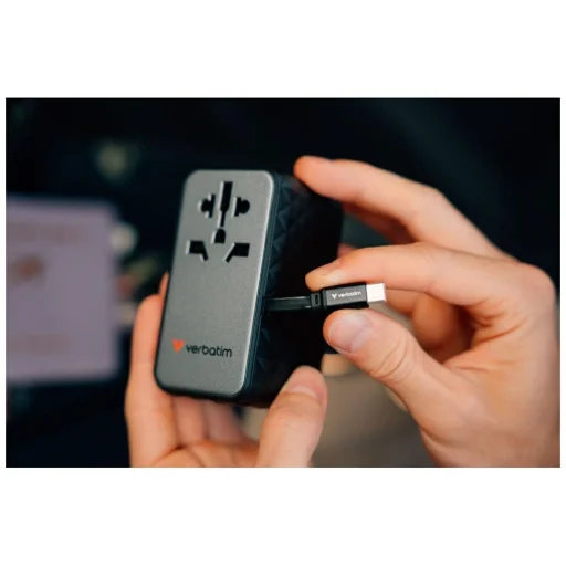 Verbatim EU/UK/US GaN USB-A/3xUSB-C PD 85W CNT-02 fekete utazó adapter - 6