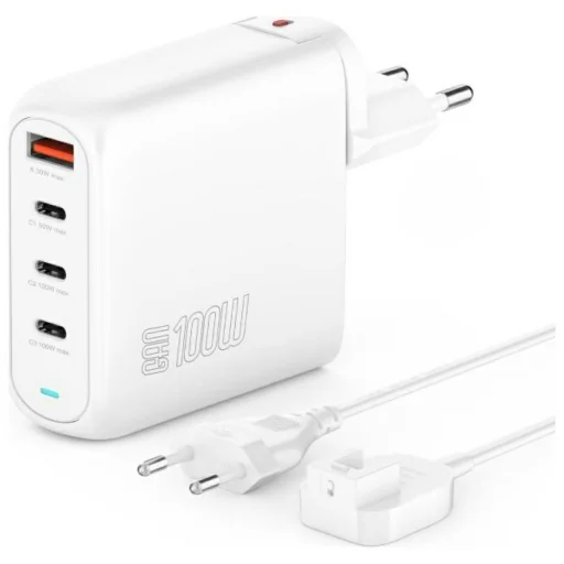 4smarts Flex Pro GaN Hálózati töltő 100W 3xUSB-C + 1xUSB-A fehér - 1