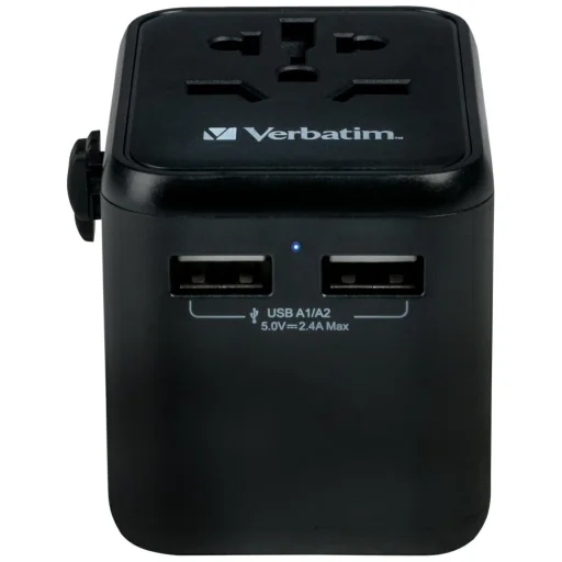 Verbatim Utazó Adapter EU/UK/US 2xUSB-A UTA-01 fekete - 3