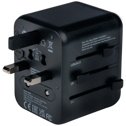 Verbatim Utazó Adapter EU/UK/US 2xUSB-A UTA-01 fekete - 6