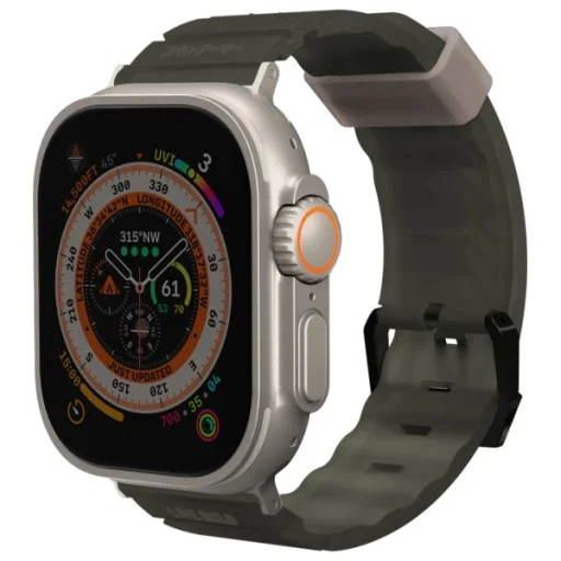 Apple Watch 49/45/44mm Skinarma Shokku szíj sötét oliva - 2