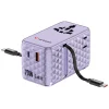 Verbatim Travel Adapter EU/UK/US GaN 1xUSB-C/1xUSB-A/2xUSB-C PD 70W lila