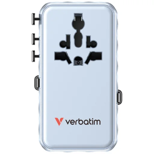 Verbatim Travel Adapter EU/UK/US GaN 1xUSB-C/1xUSB-A/2xUSB-C PD 70W kék 30187 - 3