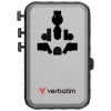 Verbatim Utazóadapter EU/UK/US GaN 2xUSB-C/2xUSB-A/1xUSB-C PD 100W fekete thumbnail