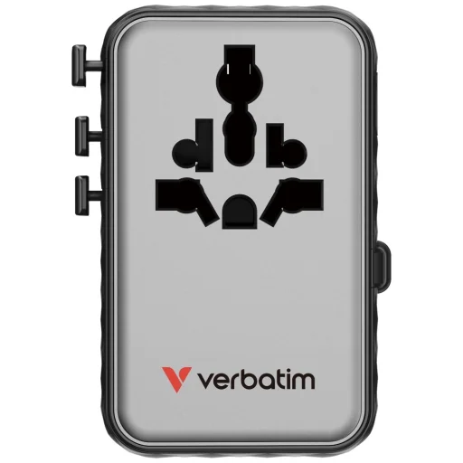 Verbatim Utazóadapter EU/UK/US GaN 2xUSB-C/2xUSB-A/1xUSB-C PD 100W fekete - 4