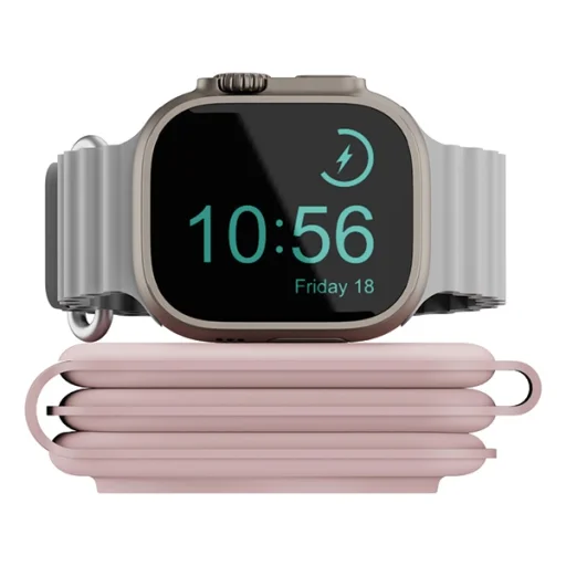 ENERGEA Bazic GoMag Trio Plus Kompakt Összecsukható 3 az 1-ben Vezeték nélküli Töltő 15W Gyors Töltés Rózsaszín - 4