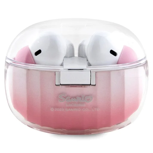 Hello Kitty Bluetooth fülhallgató TWS + dokkoló állomás rózsaszín átmenetes elektroplating logó - 2