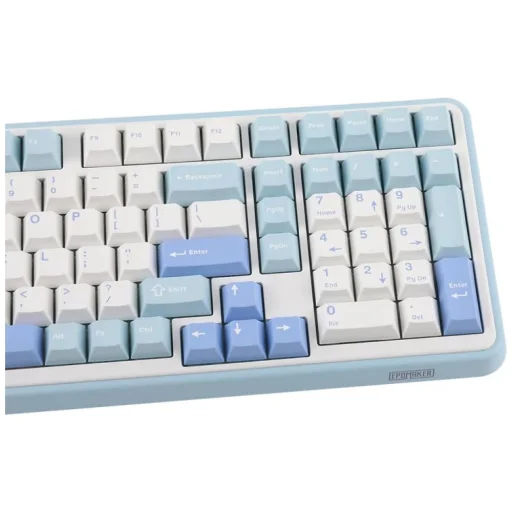 Mechanikus billentyűzet Epomaker TH99 Creamy Jade kapcsolók fehér-kék - 8