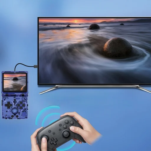 Anbernic RG35XXSP átlátszó kék konzol - 9