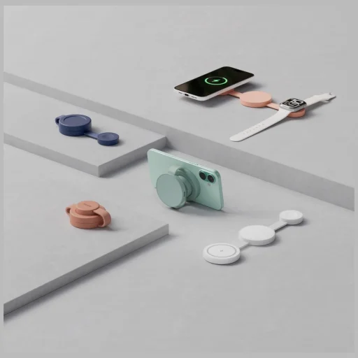 iPhone/Watch/AirPods Bazic GoMag Trio 2 3in1 15W mágneses vezeték nélküli töltő rózsaszín - 5