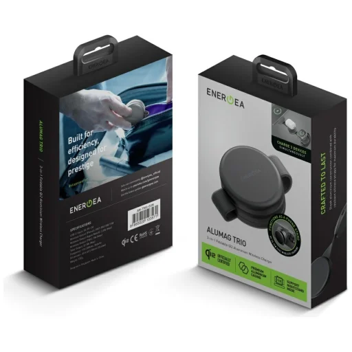 Energea Alumag Trio 3 az 1-ben Qi2 15W vezeték nélküli töltő grafit - 6