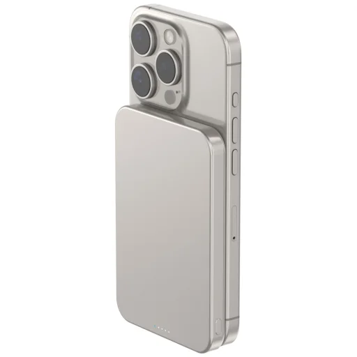 Cellline Mini Powerbank MagSafe 5000mAh Qi2 15W CL-MBP-02 szürke / titán mágneses vezeték nélküli mini töltő - 4