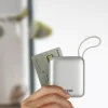 PowerBank 3in1 Bazic Fusion Mini 10000mAh USB-C/Lightning kábel szürke thumbnail