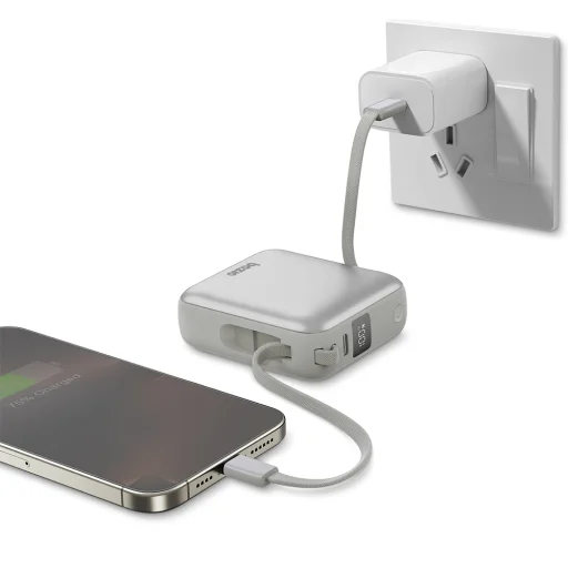 PowerBank 3in1 Bazic Fusion Mini 10000mAh USB-C/Lightning kábel szürke - 5