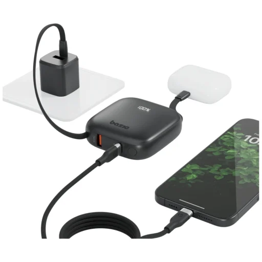 PowerBank 4 az 1-ben Bazic Fusion 10000mAh PD20W USB-C/Lightning fekete - 3