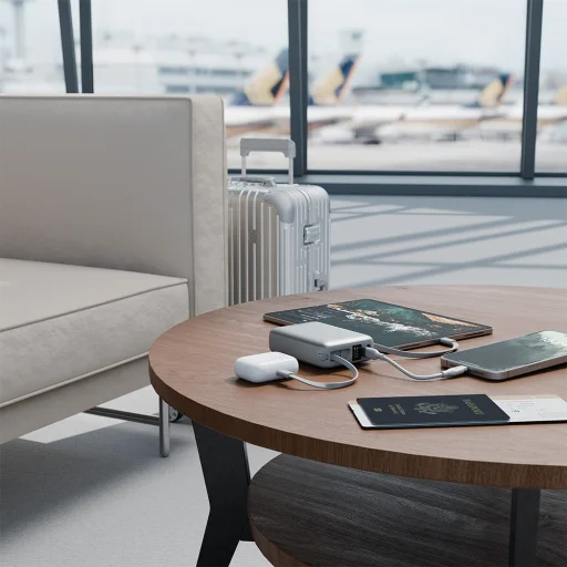 PowerBank 4 az 1-ben Bazic Fusion Mini 20000mAh USB-C/Lightning kábel szürke - 6