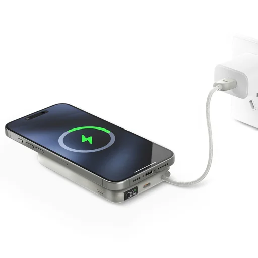 PowerBank Bazic Fusion Mag 10000mAh MagSafe USB-C kábel szürke - 4