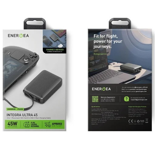 PowerBank Energea Integra Ultra 45 20000mAh USB-C PD45W kábel szürke - 9