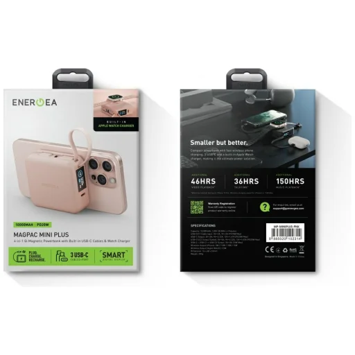 Indukciós PowerBank iPhone Energea MagPac Mini Plus 10000mAh Magsafe rózsaszín - 6