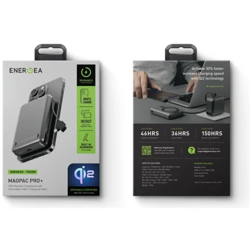Indukciós Powerbank Energea MagPac Pro Plus 10000mAh Qi2 Magsafe szürke - 7