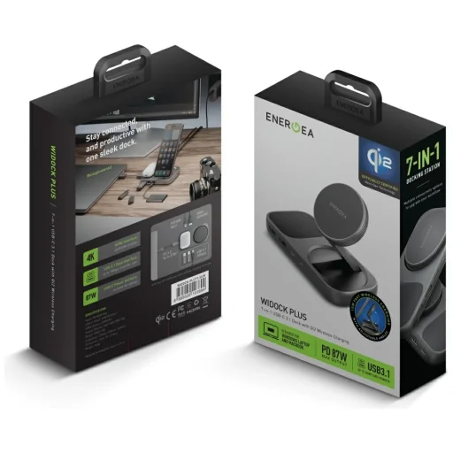 Energea Widock Plus 7in1 USB-C 3.1 Qi2 dokkoló állomás grafit - 5
