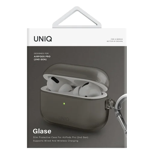 Apple AirPods Pro 2 tok UNIQ Glase Case fényes füst - 4