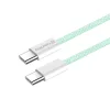 MacBook Pro Számítógép ColorWay Data Cable (CW-CBPDCC061-G), Type-C to Type-C, PD Gyors Töltés 60W, 3A, Nylon, 1m - Zöld thumbnail