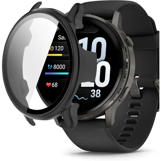 Garmin Venu 4 41mm Matt Fekete Techsuit - Defense360 Pro + Kijelzővédő tok - 2