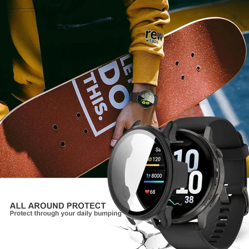 Garmin Venu 4 41mm Matt Fekete Techsuit - Defense360 Pro + Kijelzővédő tok - 6