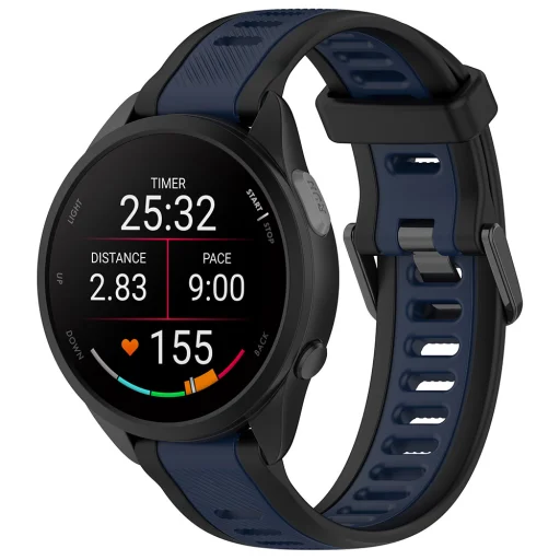 Huawei Watch GT 4 (41mm)/W1/Honor Watch S1/Garmin Venu 2S/Vivoactive 4S Techsuit - Karpánt 18mm (W053) - Sötétkék - 4