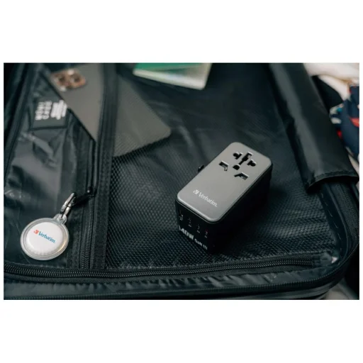 Verbatim UTA-10 GaN USB-A/3xUSB-C PD 140W Utazó Adapter fekete - 5
