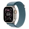 Apple Watch Ultra 3 Cellular 49mm Natural Titanium Case with Light Blue Alpine Loop - Medium