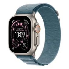 Apple Watch Ultra 3 Cellular 49mm Natural Titanium Case with Light Blue Alpine Loop - Medium